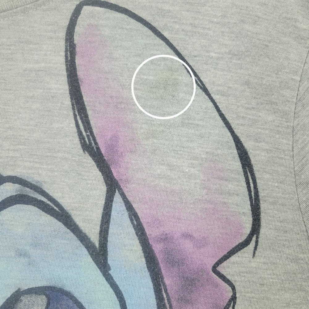 SOLD | DISNEY Lilo And Stitch Casual Girls Junior XXL Gray Tee - Picture 3 of 8